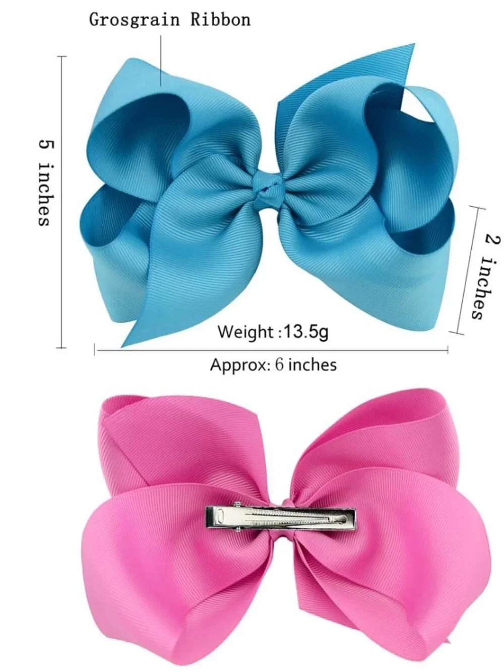 30PCS Big 6 Inch Hair Bows for Girls Grosgrain Ribbon Toddler Hair Accessories w